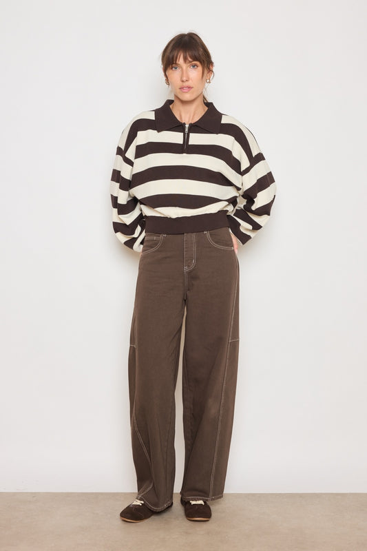 Trui Stripes Chocolat