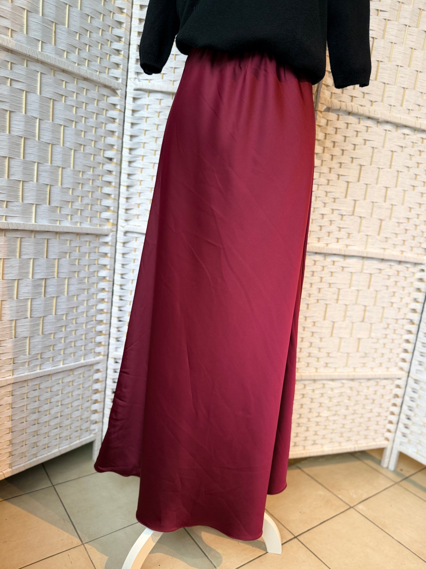 Satijnen rok Bordeaux TU