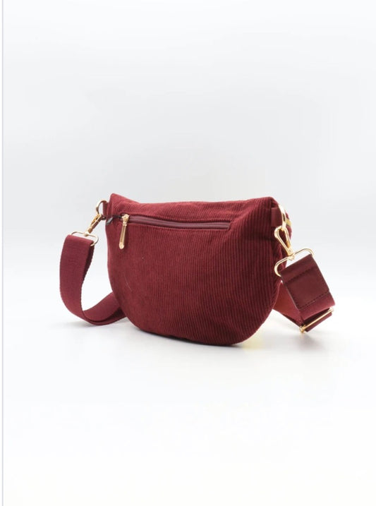 Velvet Fanny Pack Burgundy