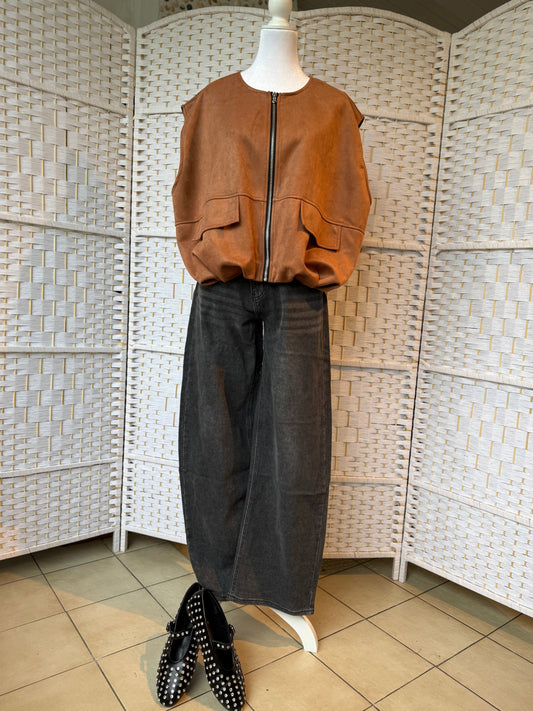 Suède gilet mouwloos TU