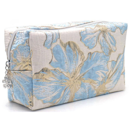 Make Up Bag Flowers Blue
