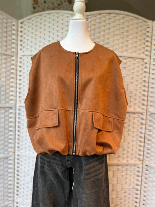 Suède gilet mouwloos TU