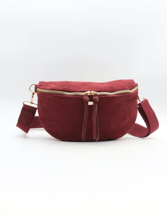 Velvet Fanny Pack Burgundy