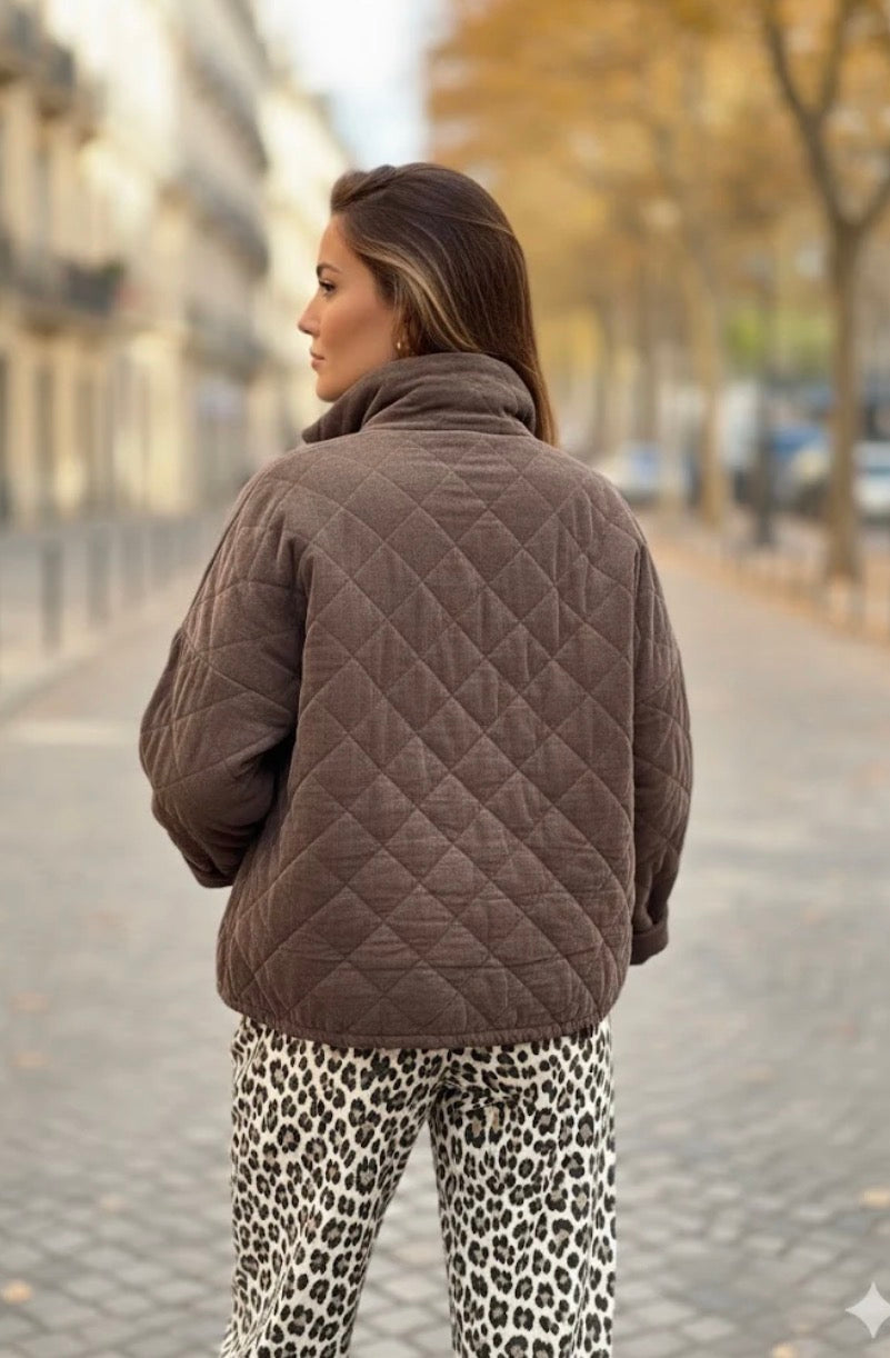 Quilted Jas Chocolade