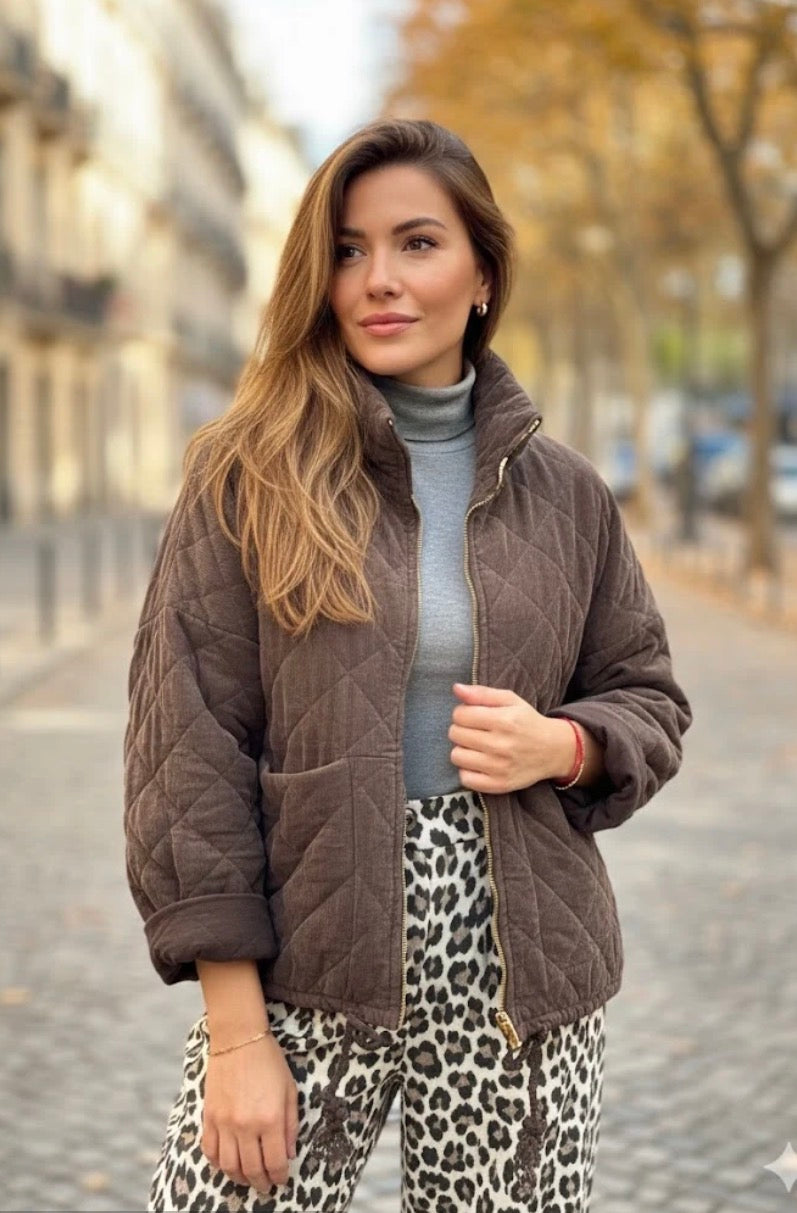 Quilted Jas Chocolade