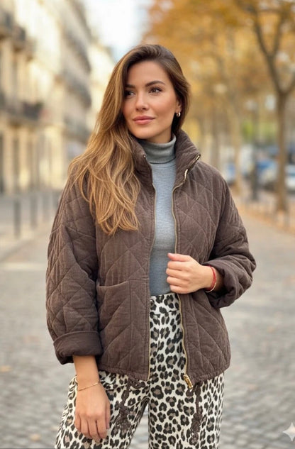 Quilted Jas Chocolade