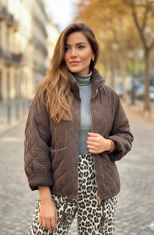 Quilted Jas Chocolade