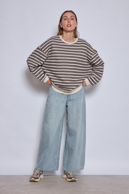Sweater Stripes Taupe TU