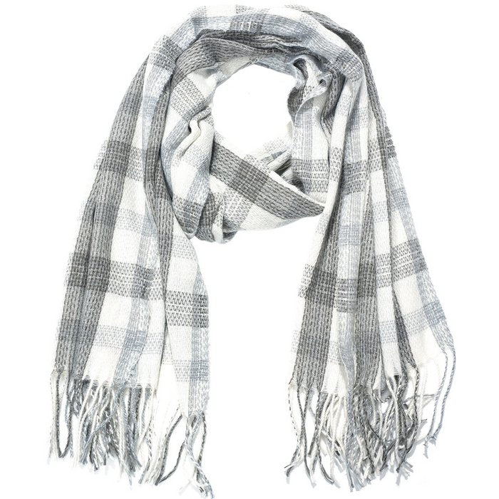 Sjaal Geruit Wit