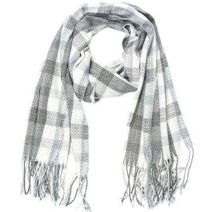 Sjaal Geruit Wit