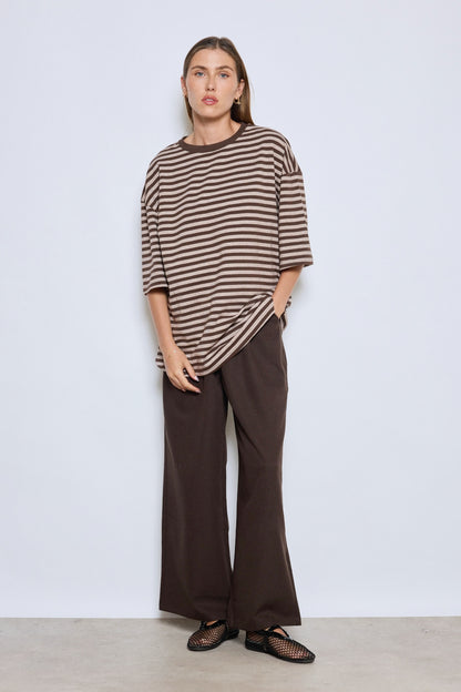 T-shirt Stripes Chocolat TU