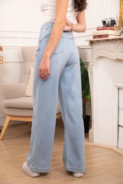 Jeans met wijde pijpen Blauw