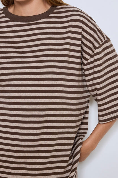 T-shirt Stripes Chocolat TU