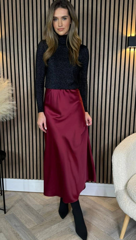 Satijnen rok Bordeaux TU