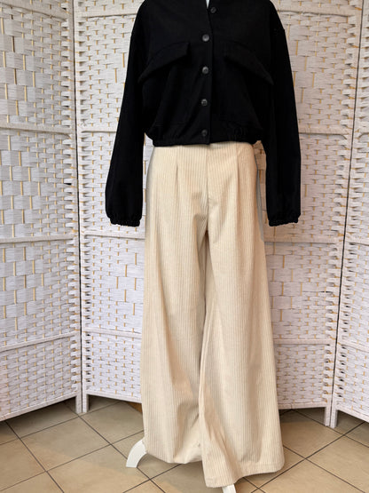 Broek Avola Ribfluweel Offwhite TU