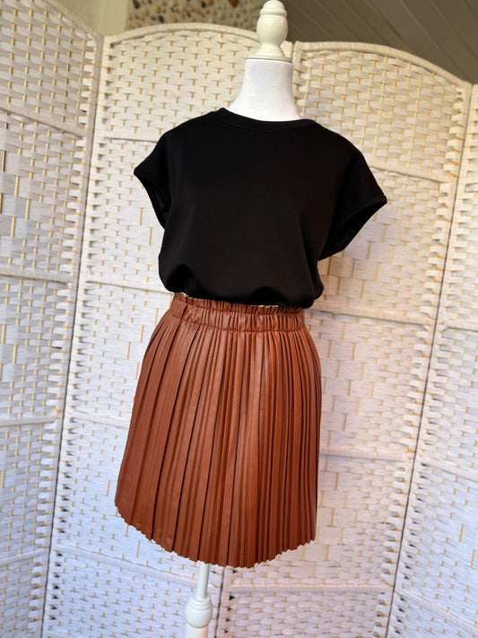 Korte rok van imitatieleer Bronze TU