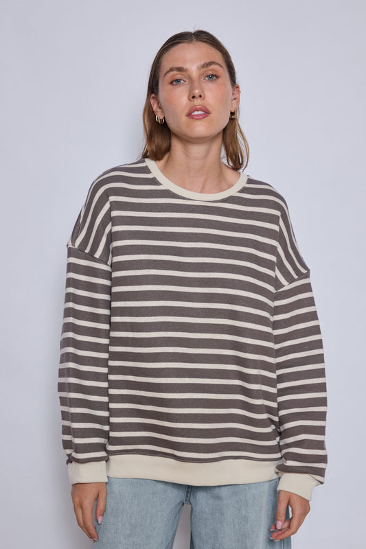 Sweater Stripes Taupe TU