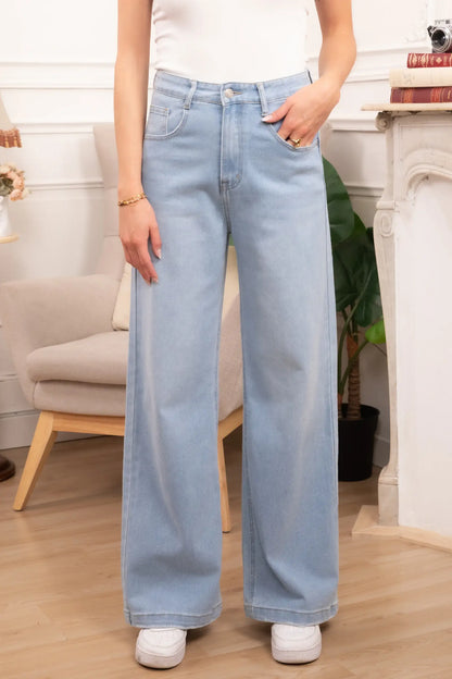 Jeans met wijde pijpen Blauw