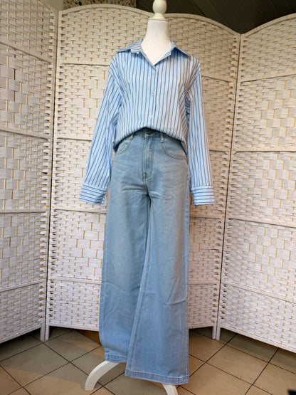Jeans met wijde pijpen Blauw